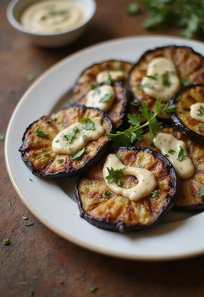27 Low Calorie Low Carb High Protein Recipes Guilt Free - 24. Grilled Eggplant with Tahini Sauce