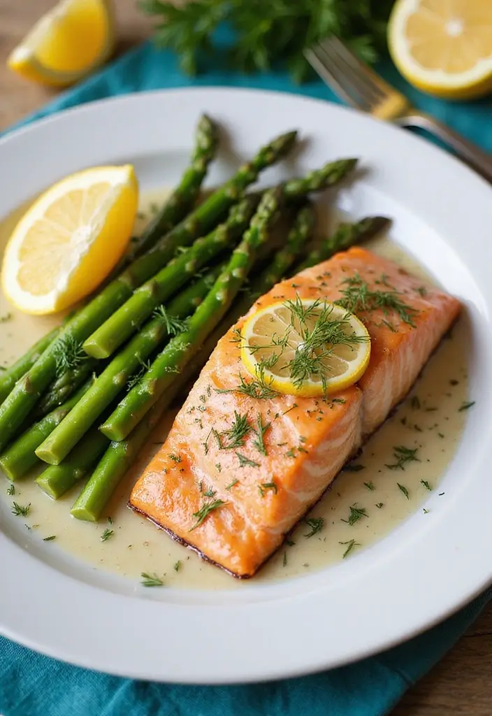 27 Low Calorie Low Carb High Protein Recipes Guilt Free - 6. Baked Salmon with Asparagus