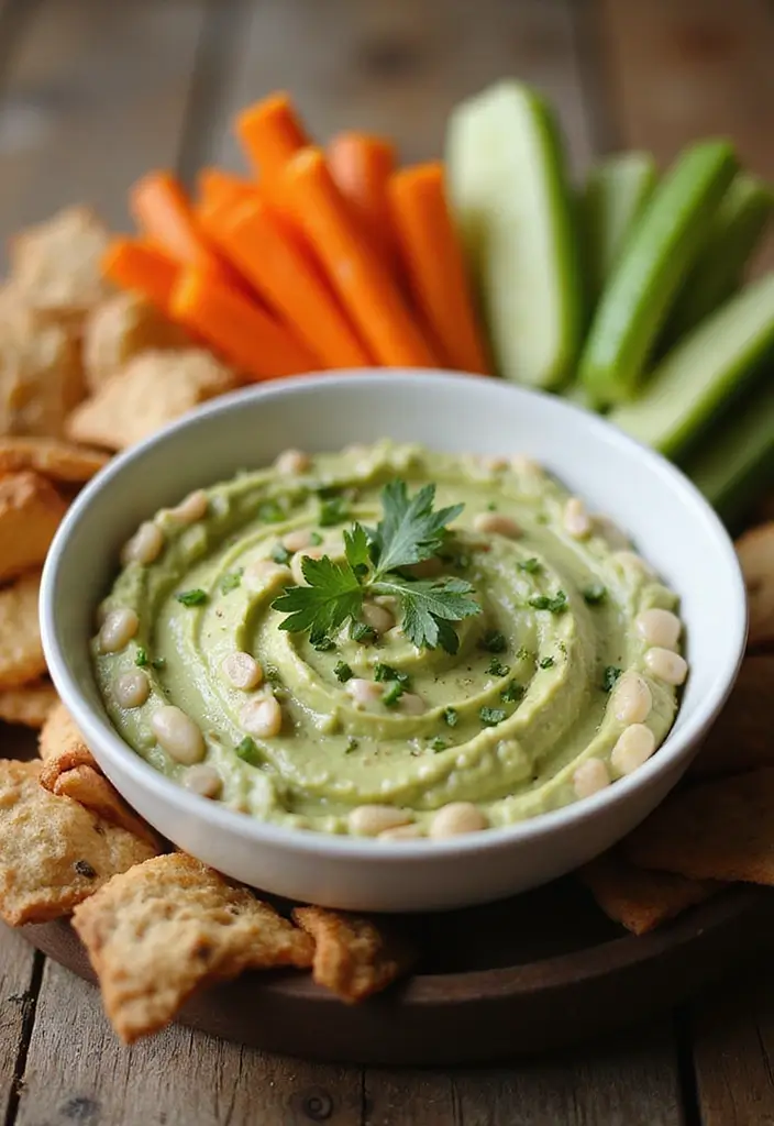 27 Vegetarian High Protein Low Carb Recipes That Taste Great - 10. Creamy Avocado and White Bean Dip