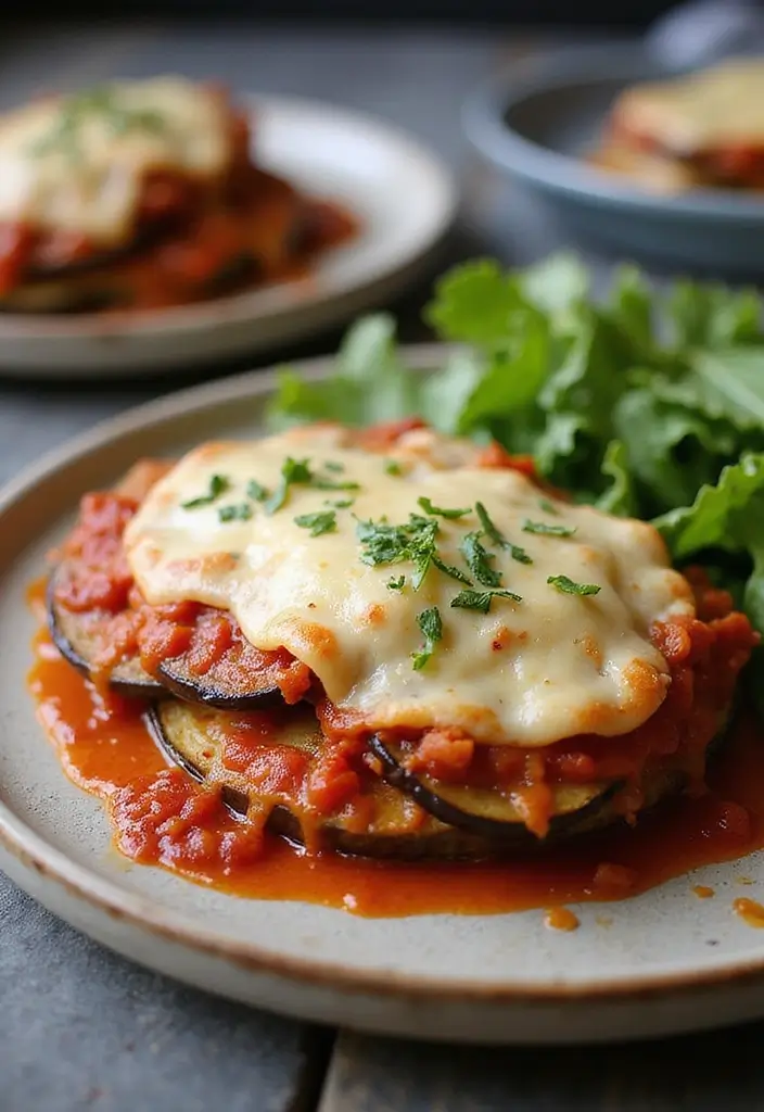 27 Vegetarian High Protein Low Carb Recipes That Taste Great - 11. Baked Eggplant Parmesan