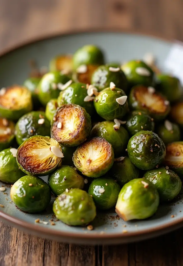 27 Vegetarian High Protein Low Carb Recipes That Taste Great - 12. Roasted Brussels Sprouts with Almonds