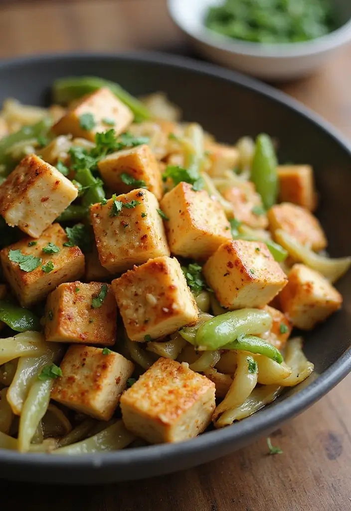 27 Vegetarian High Protein Low Carb Recipes That Taste Great - 16. Cabbage and Tofu Stir-Fry