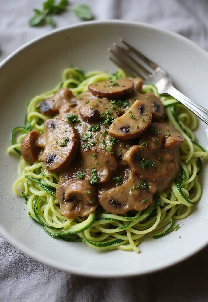 27 Vegetarian High Protein Low Carb Recipes That Taste Great - 20. Vegan Mushroom Stroganoff