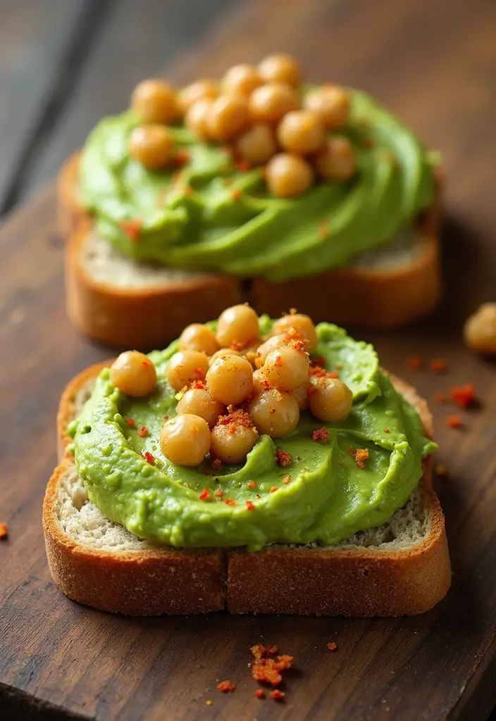 27 Vegetarian High Protein Low Carb Recipes That Taste Great - 5. Chickpea and Avocado Toast