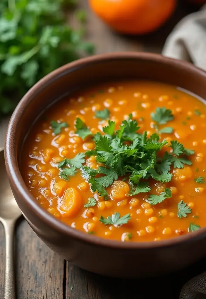 27 Vegetarian High Protein Low Carb Recipes That Taste Great - 6. Lentil Soup with Spinach and Carrots