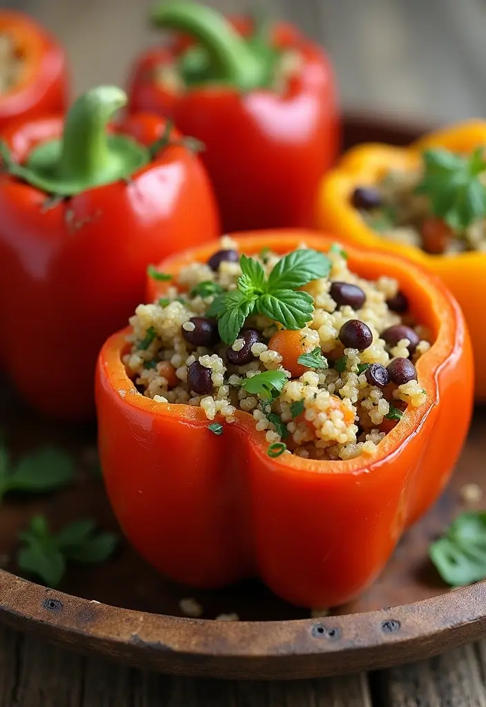 30 Healthy High Protein Dinner Recipes For Two 1. Quinoa and Black Bean Stuffed Peppers
