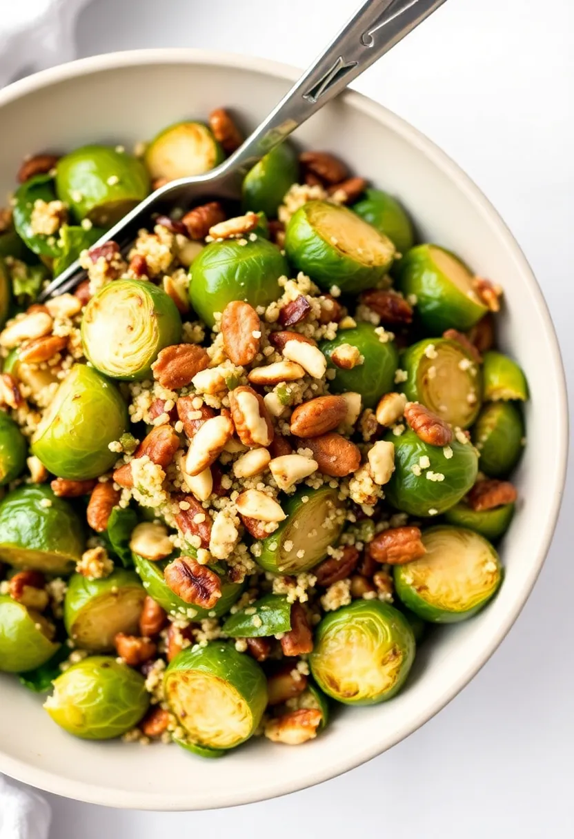 30 Healthy High Protein Dinner Recipes For Two 29. Roasted Brussels Sprouts and Quinoa Salad