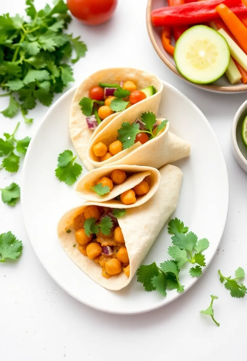 30 Healthy High Protein Dinner Recipes For Two 30. Cilantro Lime Chickpea Wraps