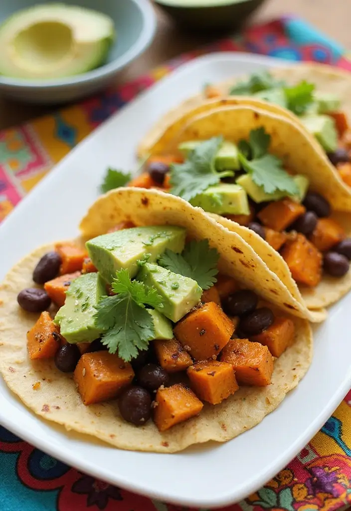 30 Healthy High Protein Dinner Recipes For Two 7. Sweet Potato and Black Bean Tacos