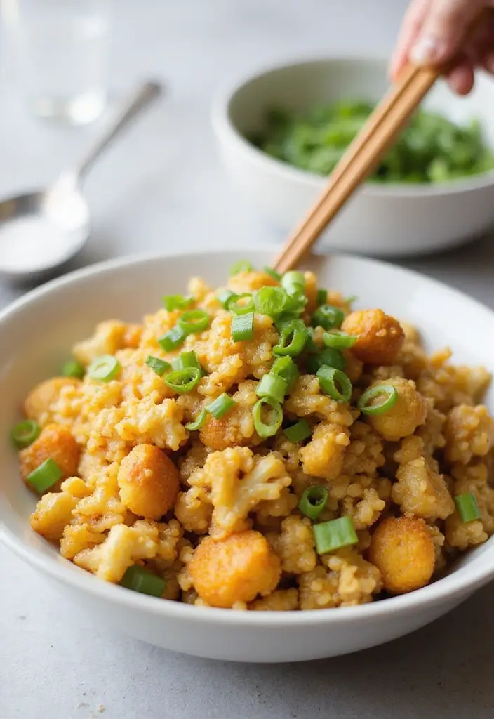 30 Healthy High Protein Dinner Recipes For Two 8. Cauliflower Fried Rice