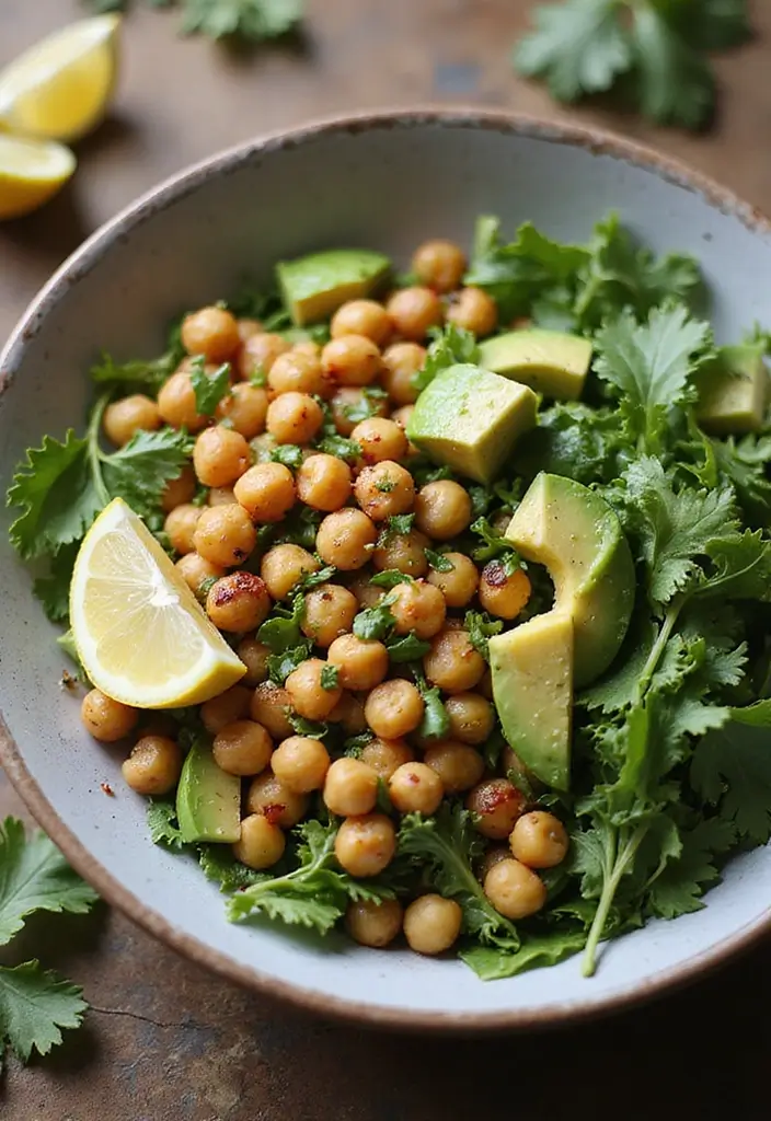 30 Healthy High Protein Dinner Recipes For Two 9. Roasted Chickpea and Avocado Salad