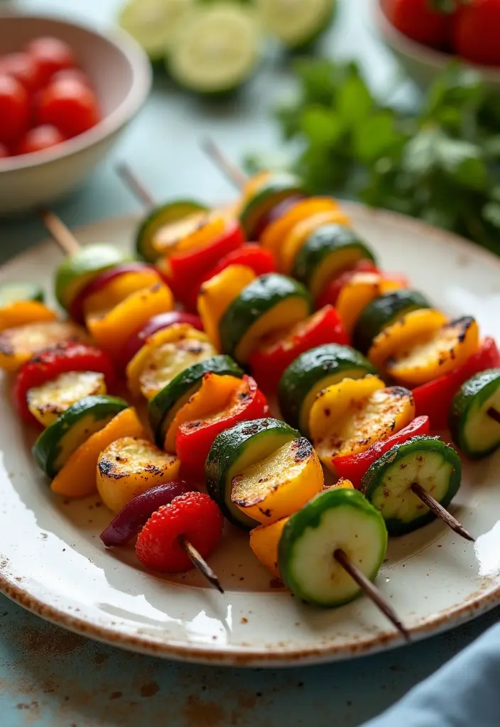 30 High Protein Low Calorie Recipes Meal Prep Friendly - 16. Grilled Veggie Skewers
