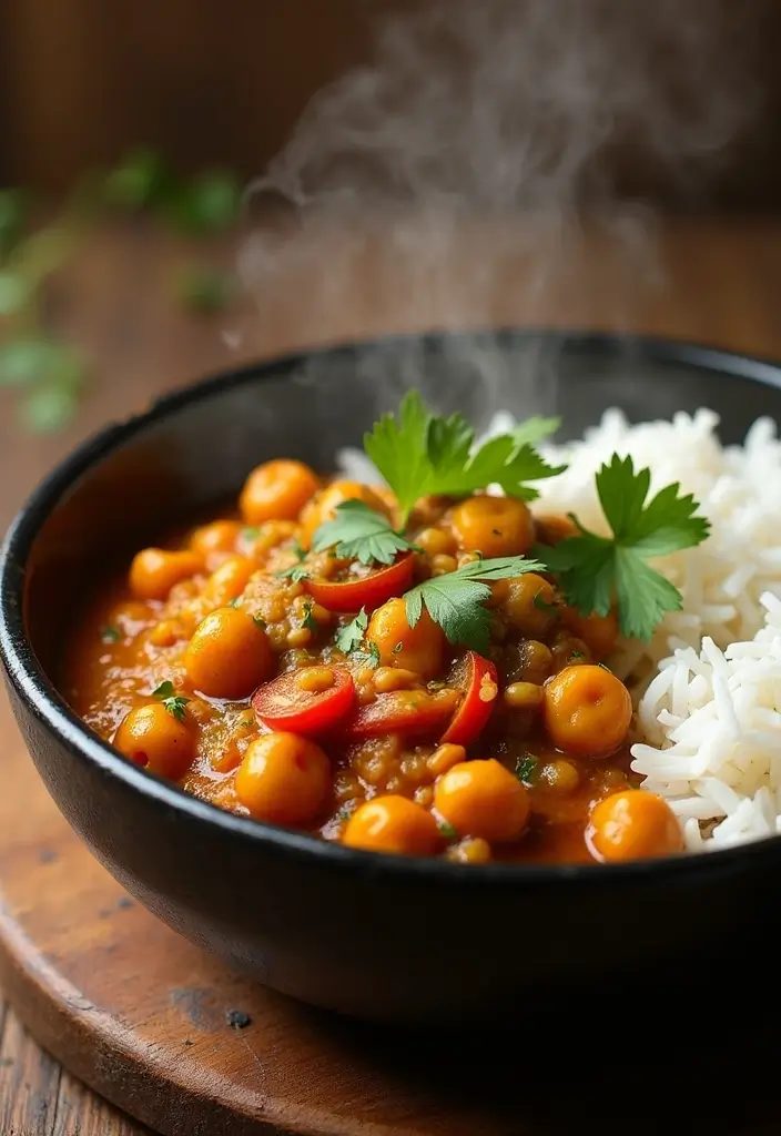 30 High Protein Low Calorie Recipes Meal Prep Friendly - 18. Vegetable Curry with Chickpeas