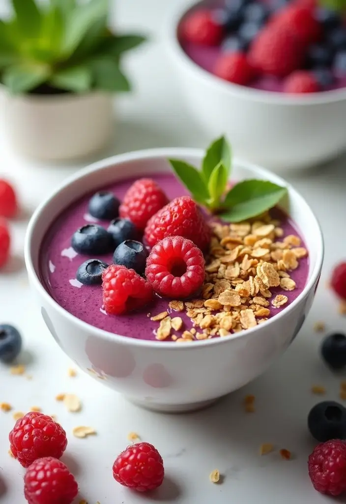 30 High Protein Low Calorie Recipes Meal Prep Friendly - 24. Berry Smoothie Bowl