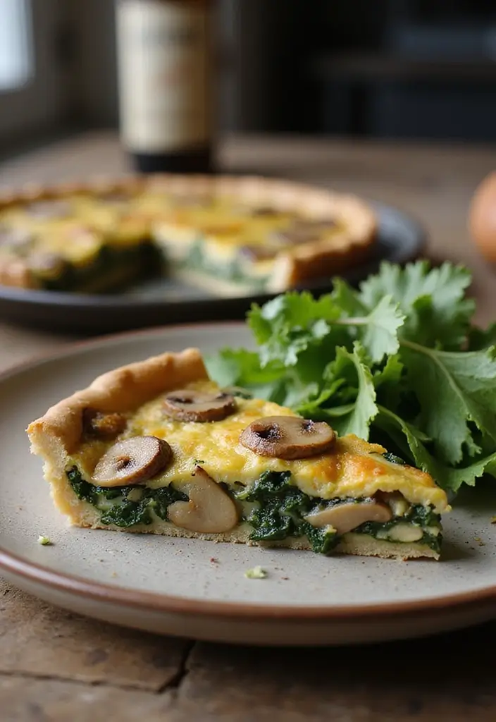 30 High Protein Low Calorie Recipes Meal Prep Friendly - 27. Mushroom and Spinach Quiche