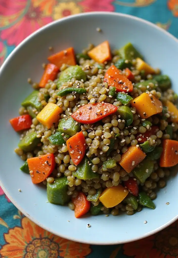 30 High Protein Low Calorie Recipes Meal Prep Friendly - 3. Lentil and Vegetable Stir-Fry