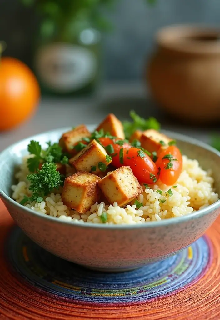30 High Protein Low Calorie Recipes Meal Prep Friendly - 5. Cauliflower Rice Bowl with Tofu