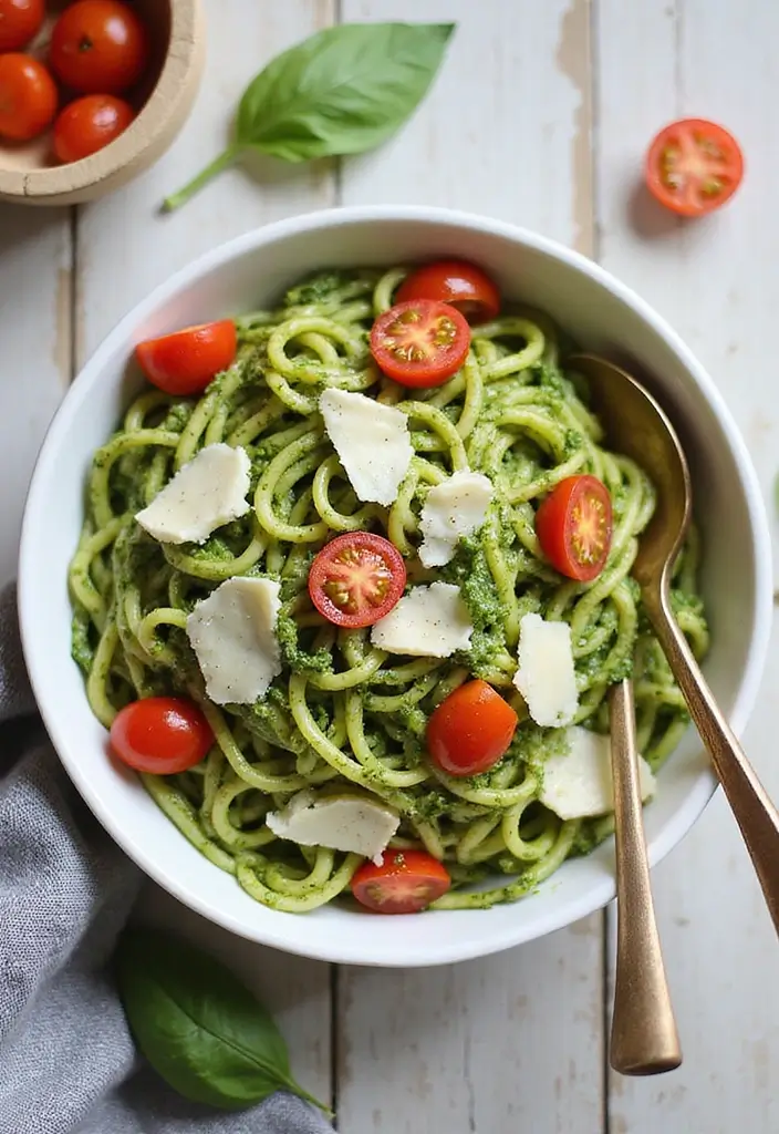 30 High Protein Low Calorie Recipes Meal Prep Friendly - 8. Zucchini Noodles with Pesto