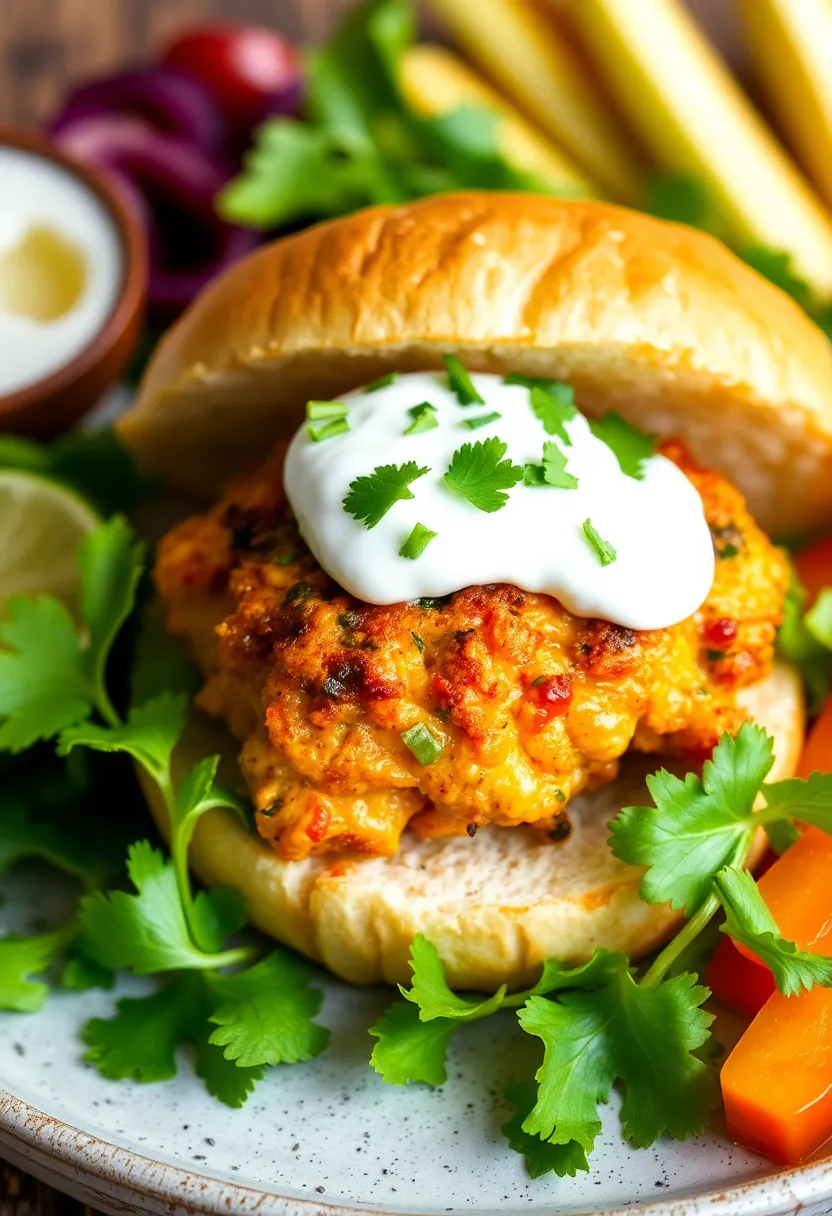 30 High Protein Low Carb Hamburger Recipes Creative And Juicy - 17. Spicy Cilantro Lime Chicken Burgers