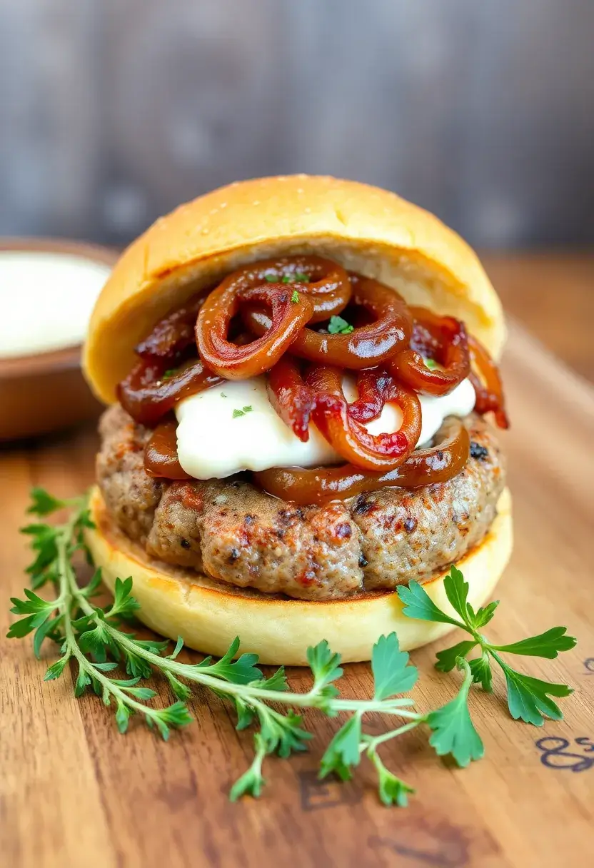 30 High Protein Low Carb Hamburger Recipes Creative And Juicy - 20. Caramelized Onion and Goat Cheese Burgers