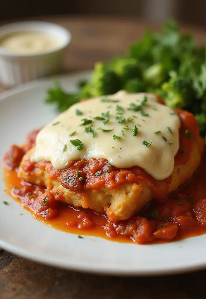 30 High Protein Low Carb Recipes Dinner Ideas 28. Chicken Parmesan Bake