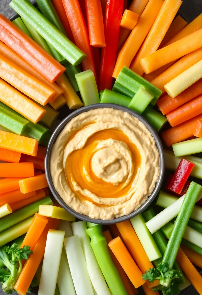 30 High Protein Low Carb Recipes Snacks To Keep You Full - 20. Veggie Sticks with Hummus
