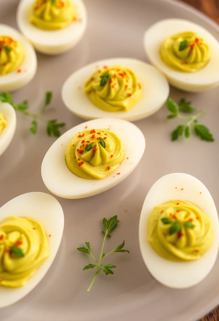 30 High Protein Low Carb Recipes Snacks To Keep You Full - 4. Avocado Deviled Eggs