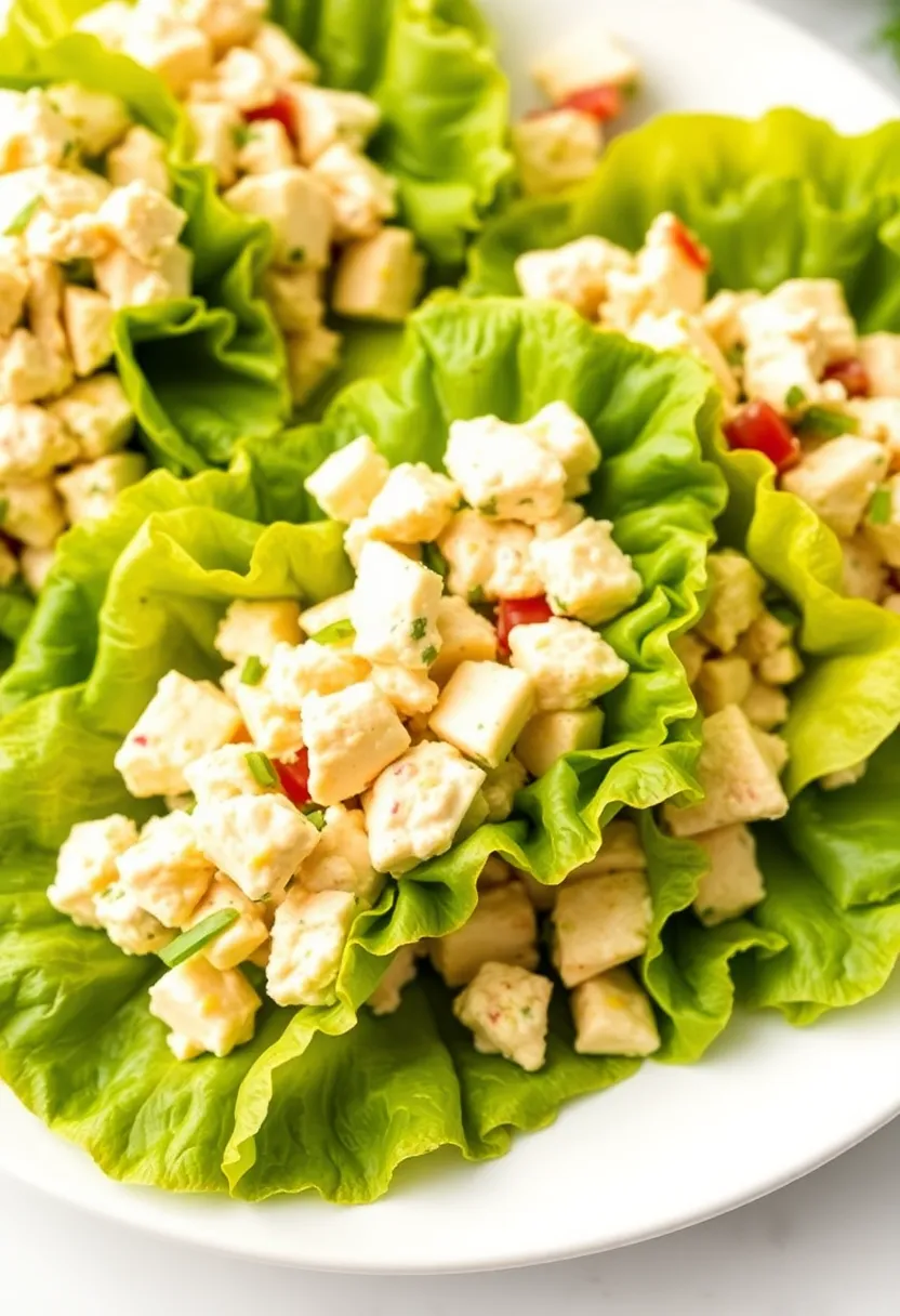 30 High Protein Low Carb Recipes Snacks To Keep You Full - 7. Chicken Salad Lettuce Wraps