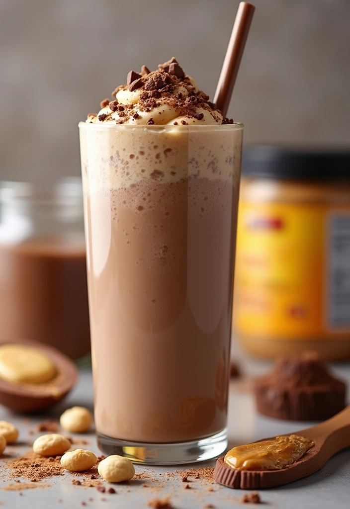 30 High Protein Low Carb Shake Recipes: Quick Fuel for Post-Workout Recovery - 1. Chocolate Peanut Butter Power Shake