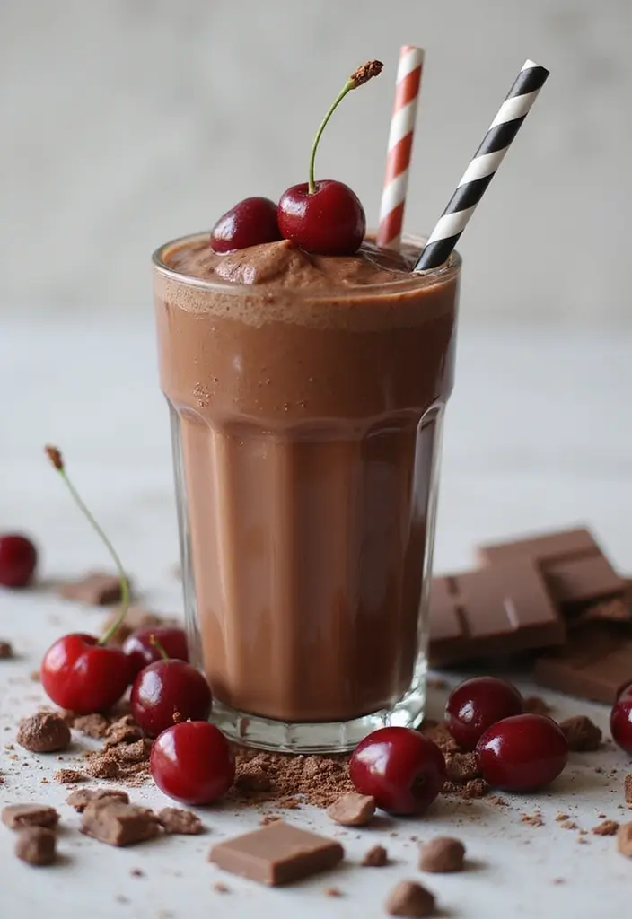 30 High Protein Low Carb Shake Recipes: Quick Fuel for Post-Workout Recovery - 13. Chocolate Cherry Protein Shake