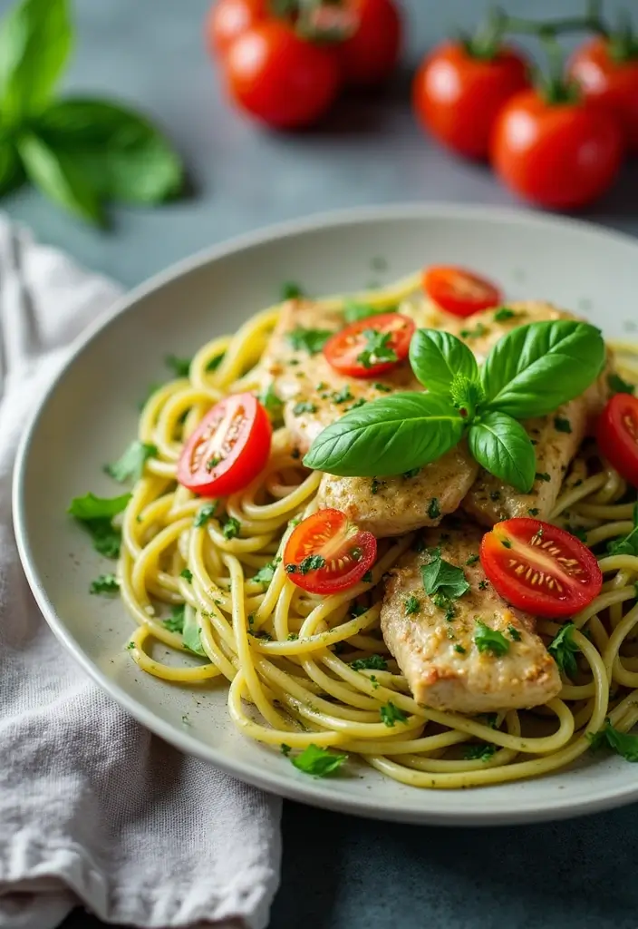 30 High Protein Low Fat Chicken Recipes Lean And Juicy - 12. Pesto Chicken Pasta