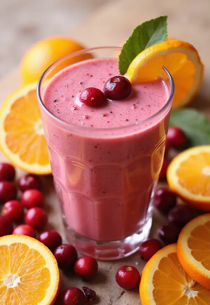 30 Low Calorie High Protein Smoothie Recipes Refreshing and Healthy 28. Cranberry Orange Smoothie