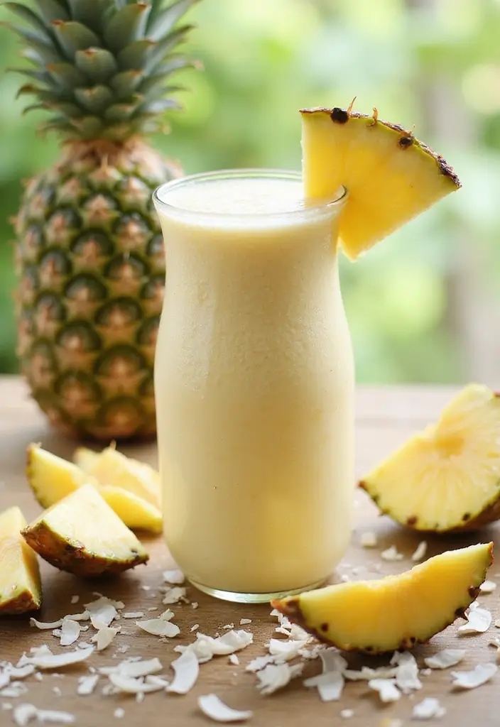 30 Low Calorie High Protein Smoothie Recipes Refreshing and Healthy 8. Refresher Pineapple Coconut Smoothie