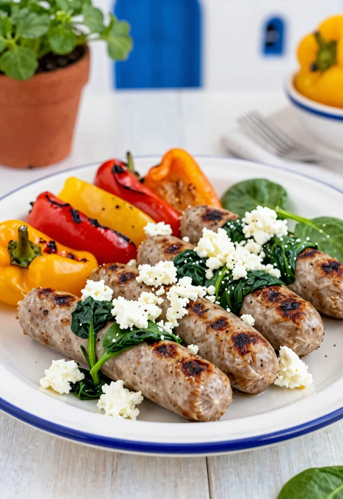 10 Keto Brat Recipes for Savory Low Carb Meals - 5. Mediterranean Feta and Spinach Bratwurst 1