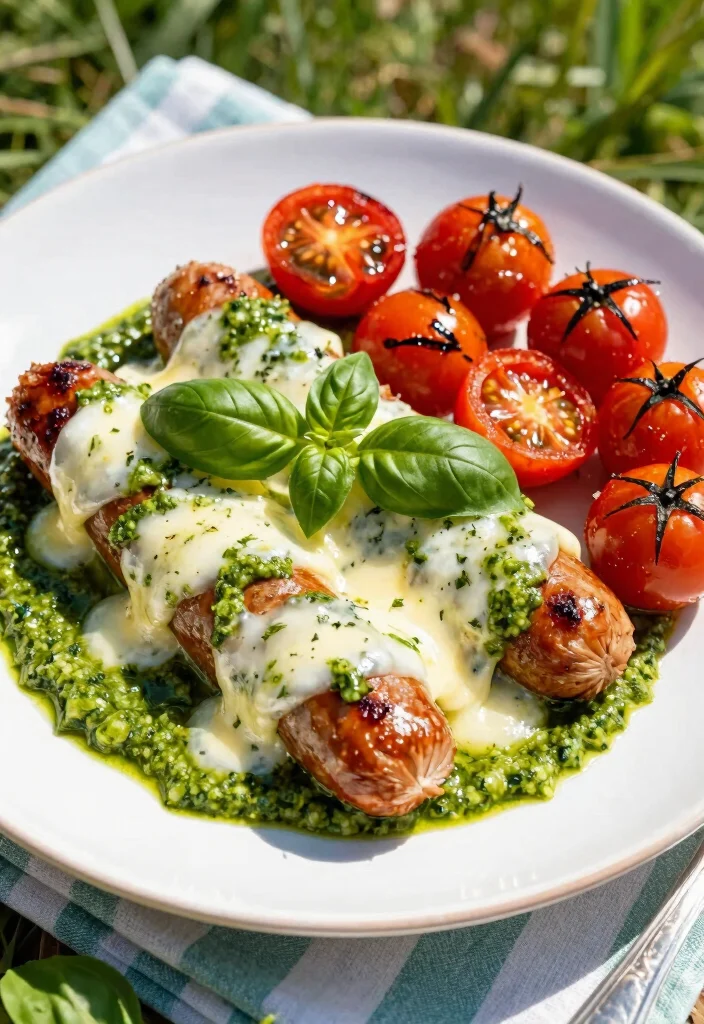 10 Keto Brat Recipes for Savory Low Carb Meals - 8. Herbaceous Pesto and Mozzarella Bratwurst 1