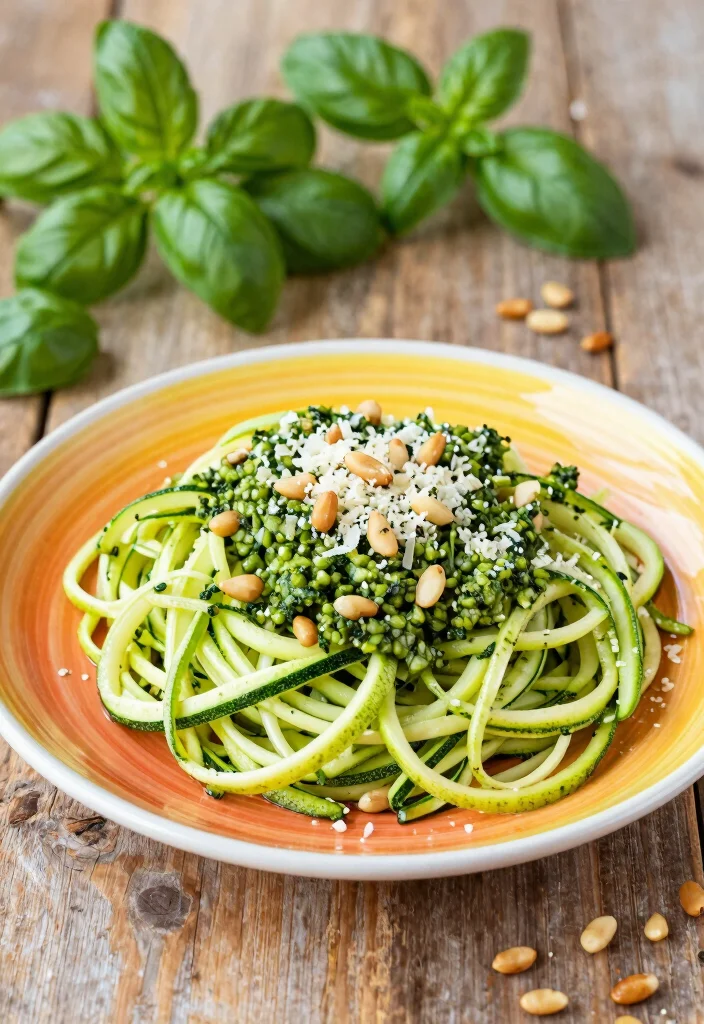 10 Keto Green Recipes for Fresh Low Carb Eating - 2. Zucchini Noodles with Pesto 1