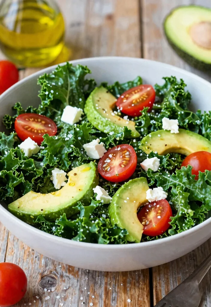 10 Keto Green Recipes for Fresh Low Carb Eating - 3. Kale and Avocado Salad 1