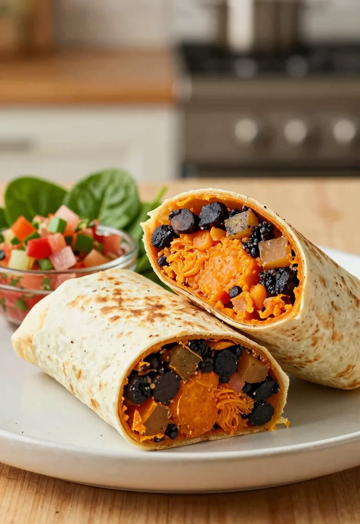 10 Vegan Tortilla Wrap Recipes for Easy Meals on the Go 10. Sweet Potato Black Bean Wrap 0