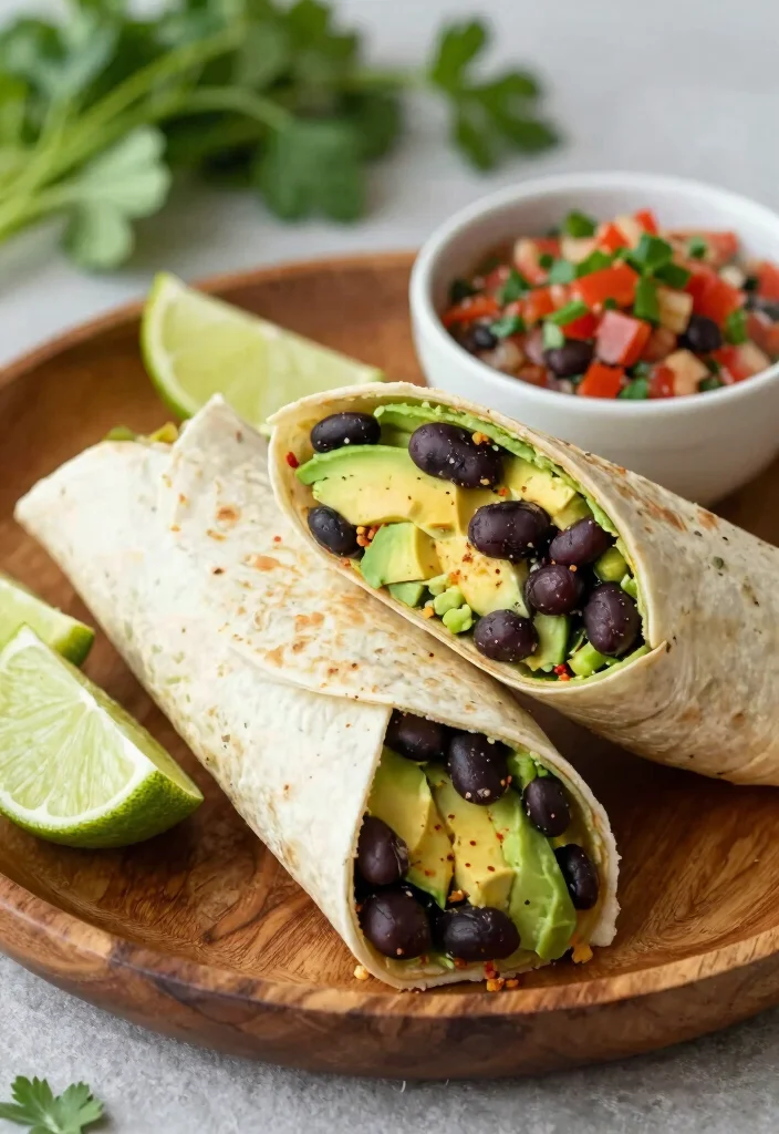 10 Vegan Tortilla Wrap Recipes for Easy Meals on the Go 2. Spicy Black Bean and Avocado Wrap 0