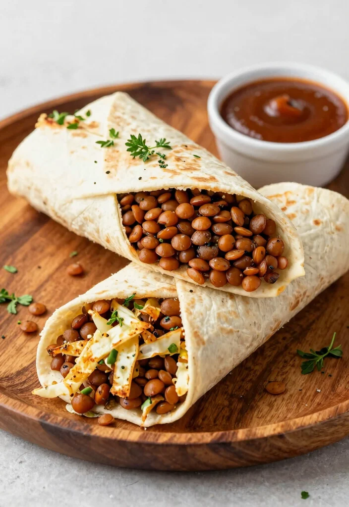 10 Vegan Tortilla Wrap Recipes for Easy Meals on the Go 4. BBQ Lentil Wrap 0