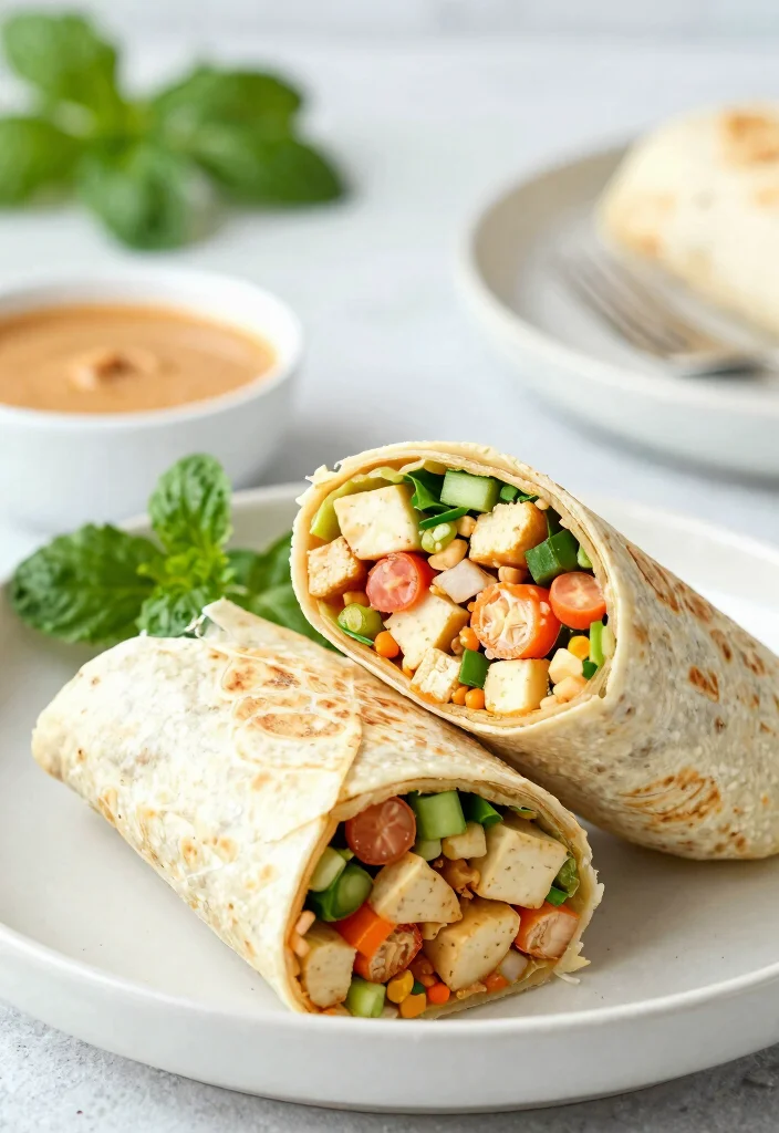 10 Vegan Tortilla Wrap Recipes for Easy Meals on the Go 5. Thai Peanut Tofu Wrap 0