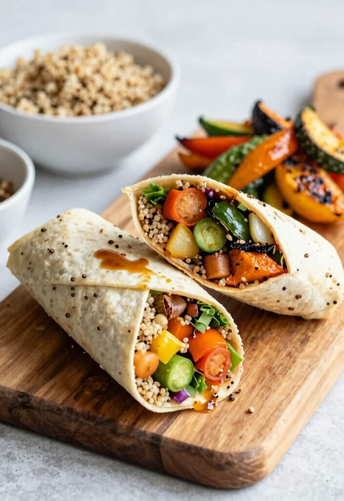 10 Vegan Tortilla Wrap Recipes for Easy Meals on the Go 9. Quinoa and Roasted Veggie Wrap 0