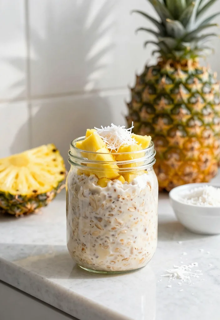 12 Dairy Free Vegan Recipes for Clean Plant Based Eating - 9. Pineapple Coconut Overnight Oats 1