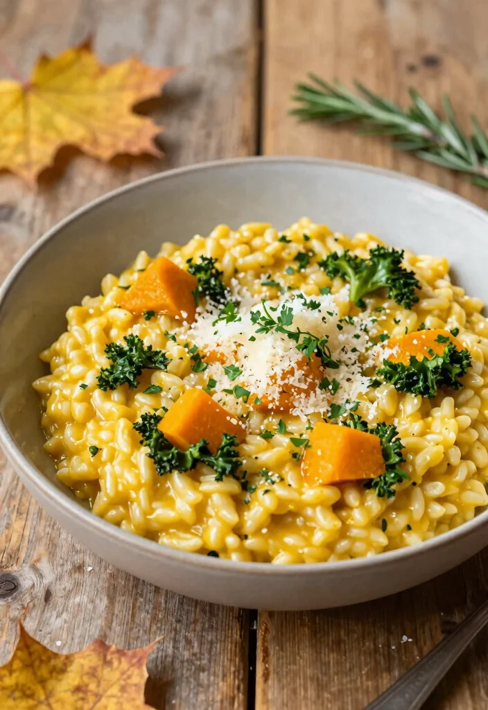 12 Fall Crockpot Dinner Recipes for Cozy Nights - 8. Butternut Squash and Kale Risotto 1