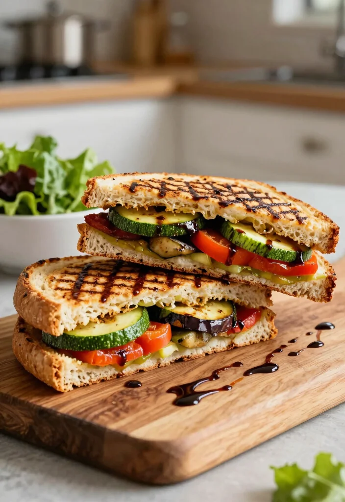 12 Healthy Lunch Idea Recipes for Easy Midday Meals - 12. Grilled Vegetable Panini 1
