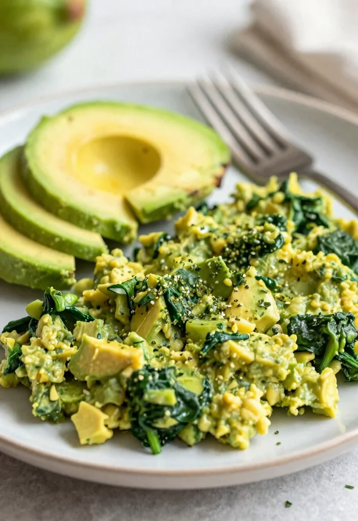 12 Keto Low Cholesterol Recipes for Heart Smart Meals 1 12 Keto Low Cholesterol Recipes for Heart Smart Meals - 1. Avocado and Spinach Scramble 1