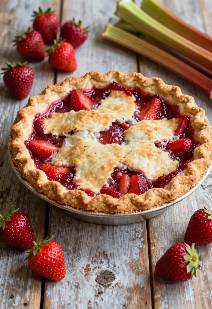 12 Pie Dessert Recipes for Classic Homemade Baking - 8. Rustic Strawberry Rhubarb Pie 1