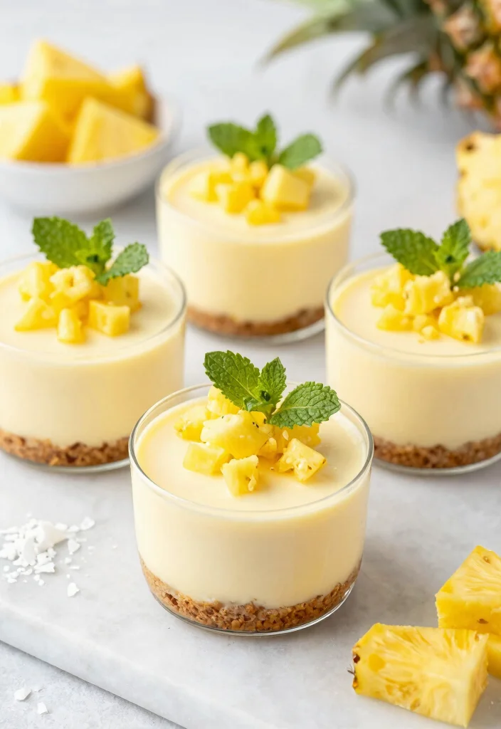 7 Keto Pineapple Style Dessert Recipes for Low Carb Treats - 1. Keto Pineapple Cheesecake Cups 1