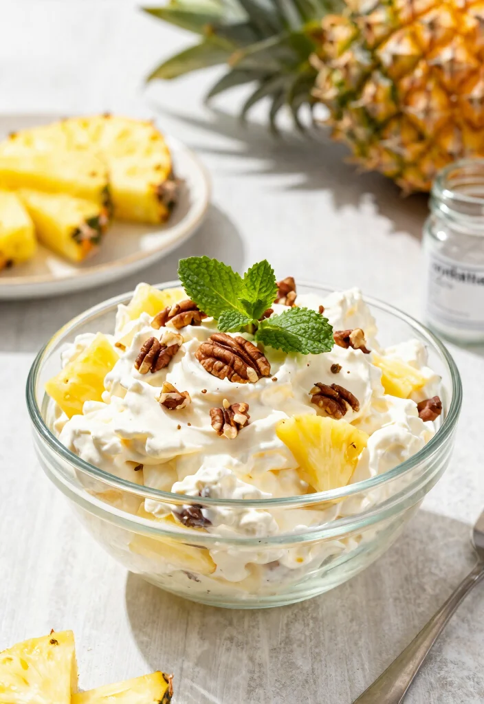 7 Keto Pineapple Style Dessert Recipes for Low Carb Treats - 7. Keto Pineapple Fluff Salad 1